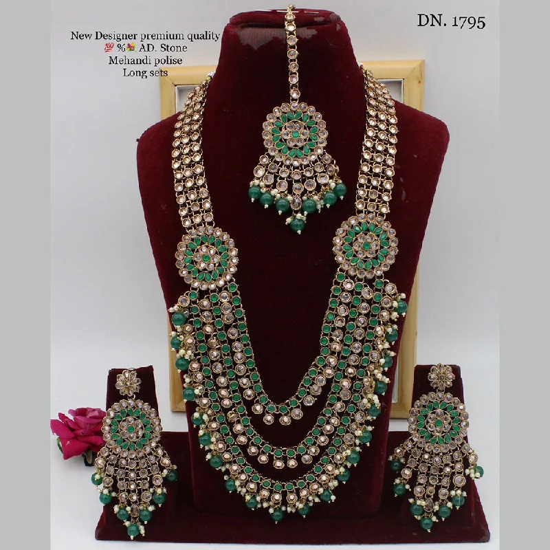 women chic long necklaces -Manisha Jewellery Kundan Stone Long Necklace Set