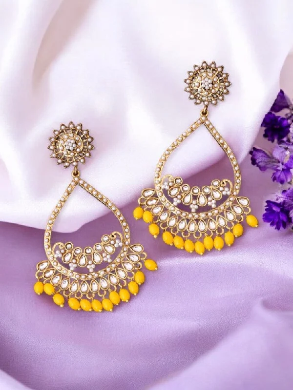 women elegant chandelier earrings -Lemon Mishti Chandbalis