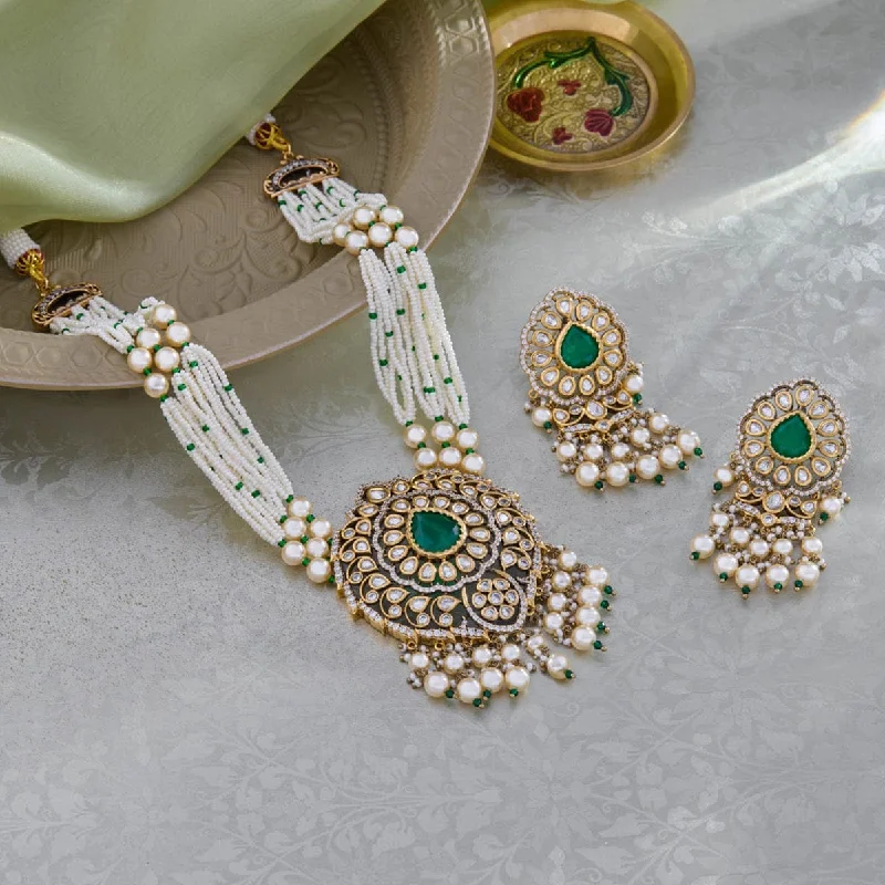 women crystal necklaces -Kundan Necklace 165818