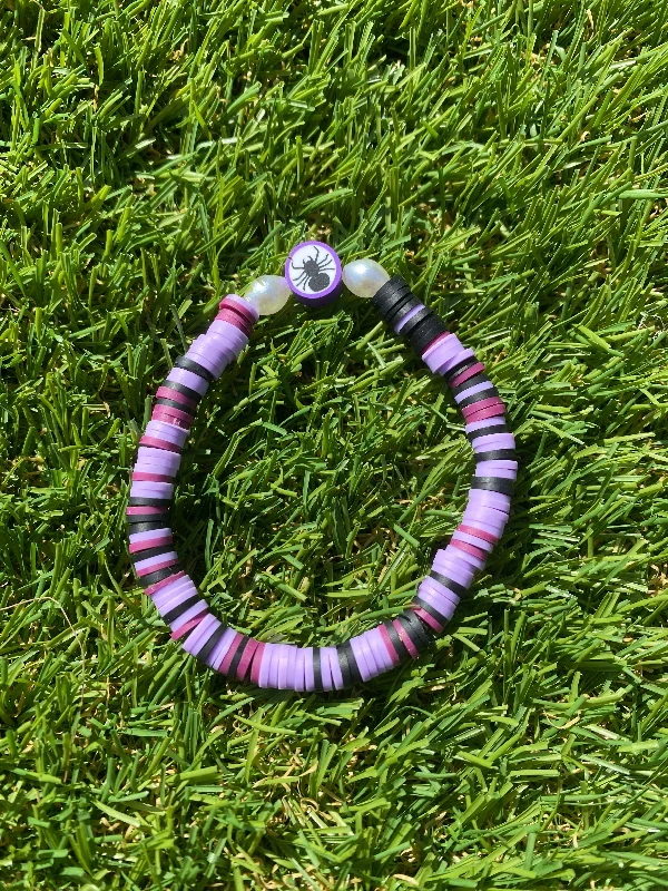 women pearl bracelets -Purple Spider Bracelet