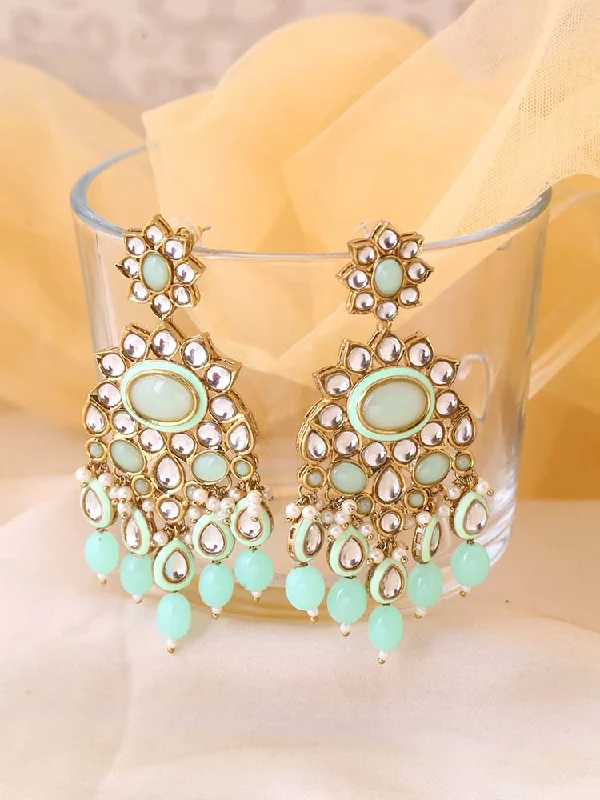 women crystal stud earrings -Mint Kyra Danglers