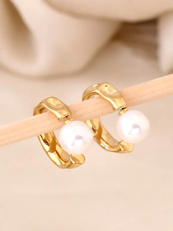 women gold hoop earrings for women -Ivory Meabh Hoops