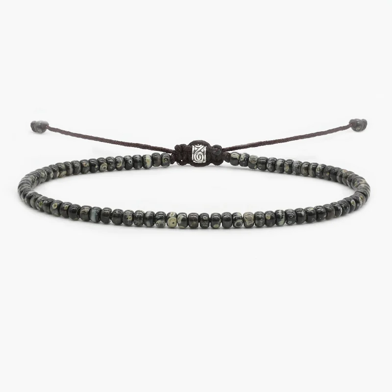 women gemstone bracelets -2mm Glass Beads Bracelet (Dyed Black)