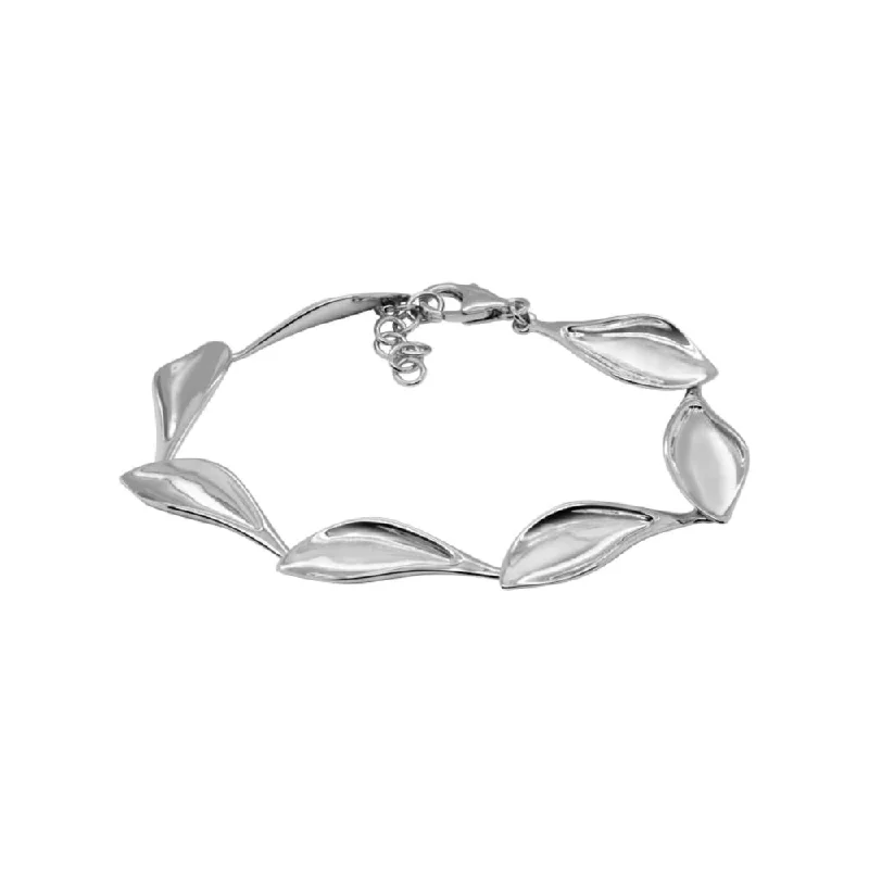 women boho bracelets -Silver Teardrop Link Bracelet