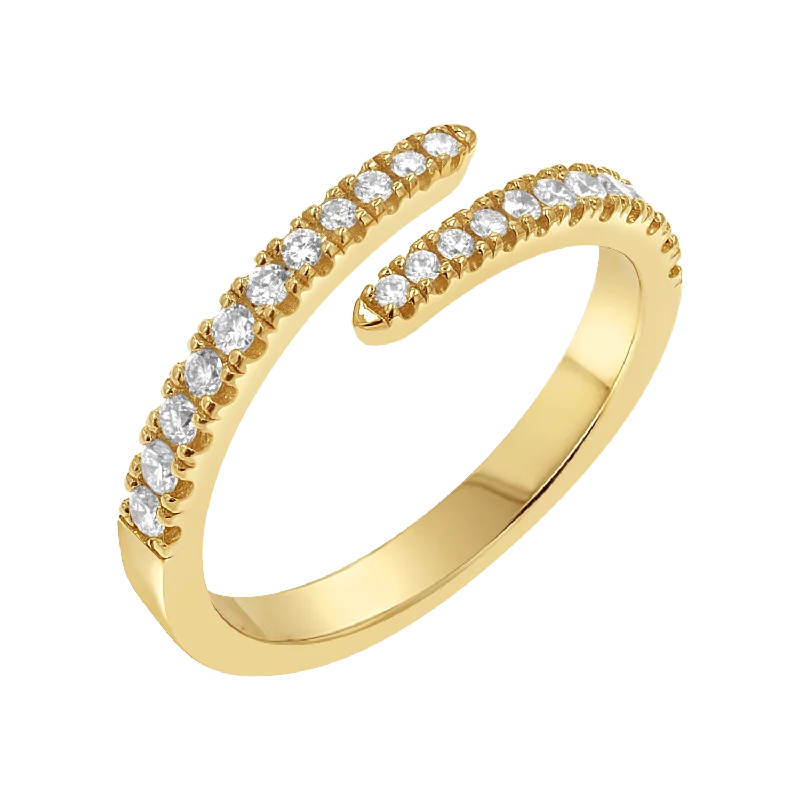 women unique wedding rings -Diamond Coil Ring