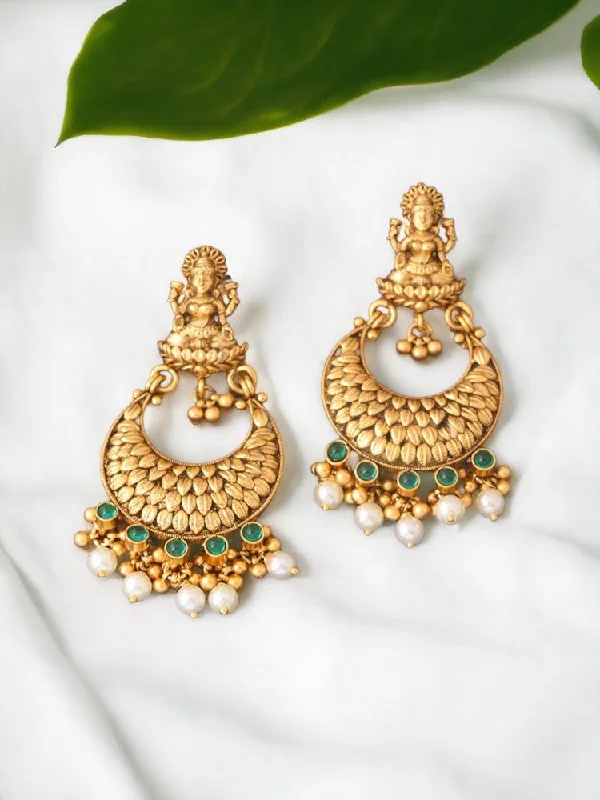 women emerald earrings -Emerald Gunita Temple Danglers