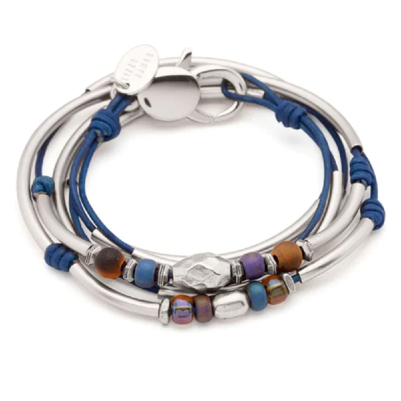 women bracelet sets -Lizzy James Cable Beach Silver 2-Strand Bracelet