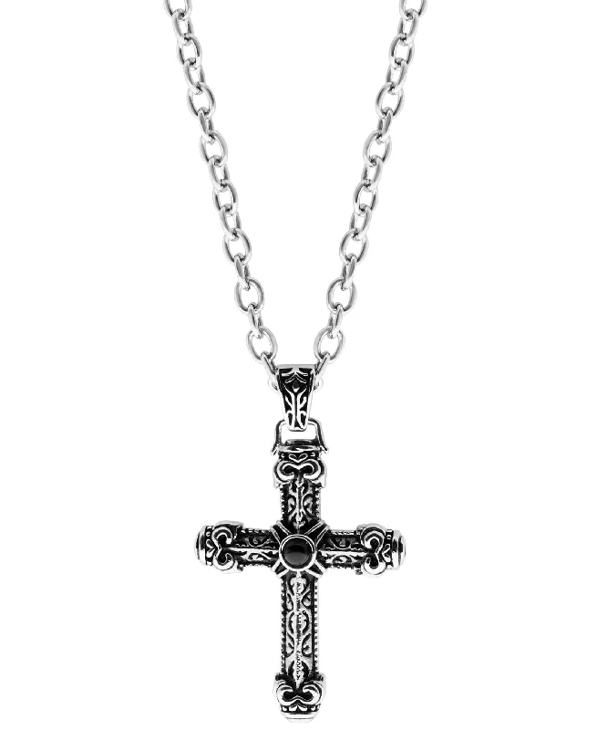 women delicate necklaces -Sutton Stainless Steel Antique Cross Pendant Necklace