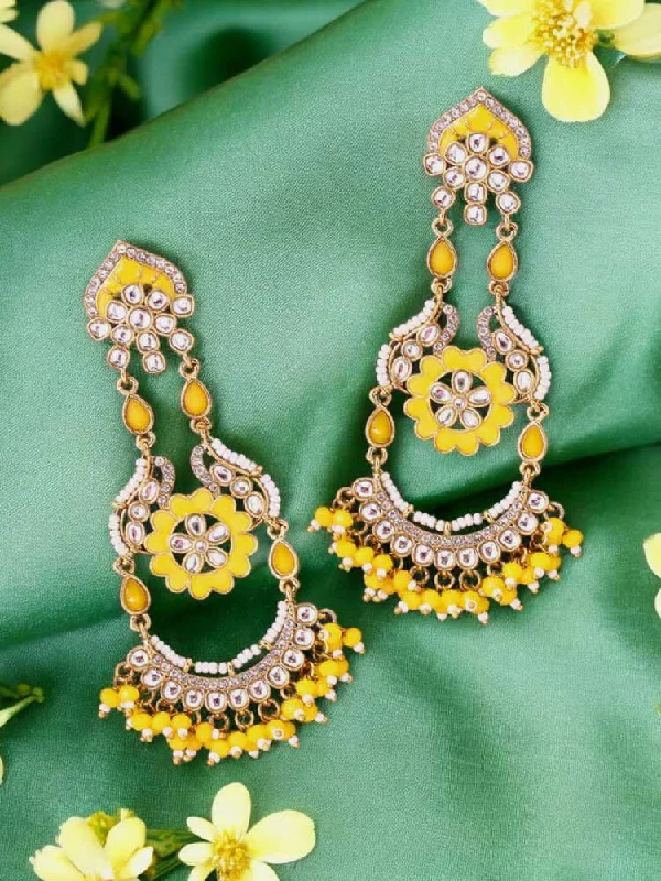 women zircon earrings -Lemon Dia Chandbalis