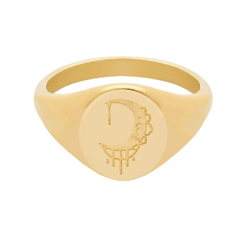 women trendy rings -Feel By The Moon Signet Ring