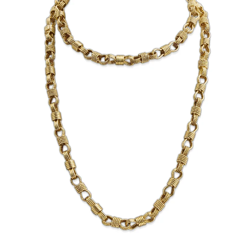 women fashion jewelry necklaces -Bulgari Rome 18K Gold Long Chain Necklace