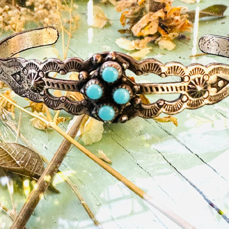 women affordable bracelets -Old Navajo Sterling Silver Snake Eye Turquoise Bracelet Jane Popovich