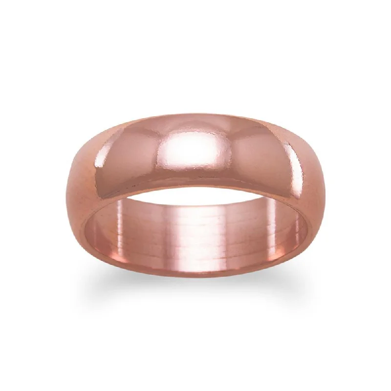 women gemstone rings -Solid Copper Band Ring 6mm Sizes 6-12 Made in the USA