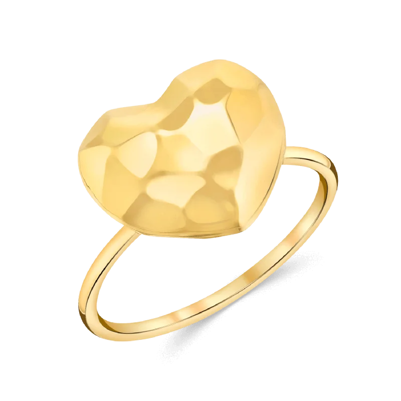 women gemstone cocktail rings -Faceted Heart Ring