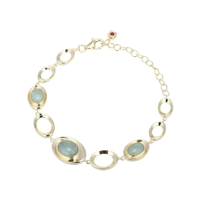 women silver bracelets -Elle Swirl Collection Jade Stone Bracelet