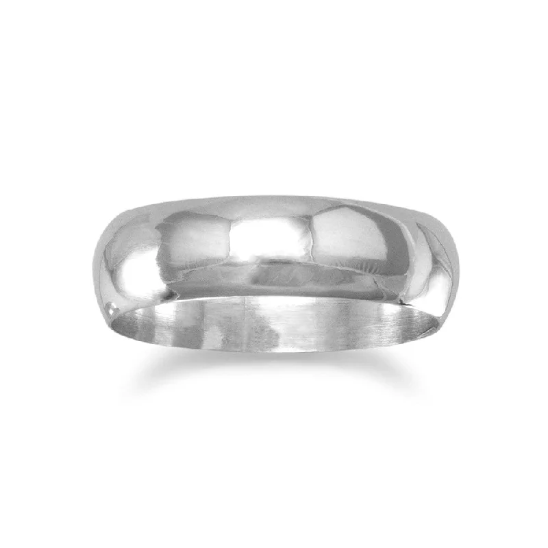 women pearl rings -Band Ring Polished Solid Sterling Silver Mens Womens 5mm