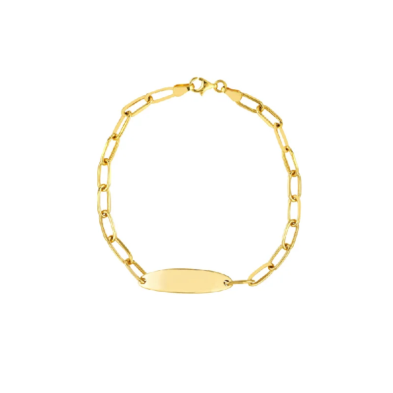 women classic bangles -14k Oval Link ID Bracelet