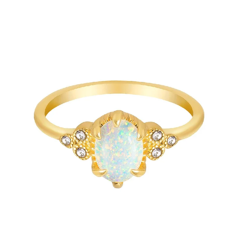 women engagement ring sets -Winter Opal Ring