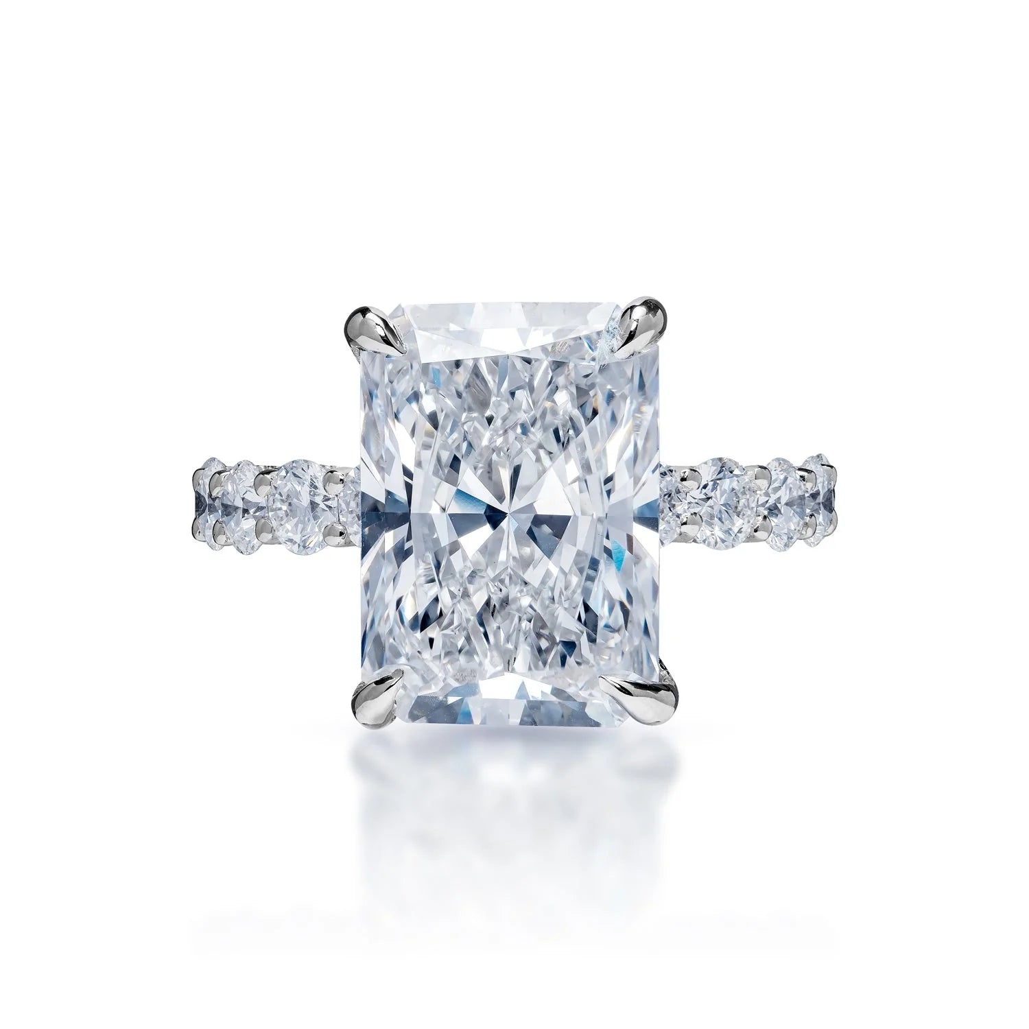 women antique engagement rings -Laine 10 Carat F VS2 Radiant Cut Lab Grown Diamond Engagement Ring in Platinum