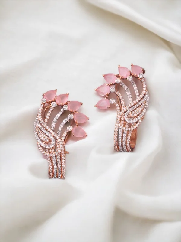 women geometric earrings -Blush Samira Zirconia Hoops