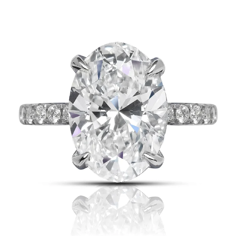 women cushion cut engagement rings -AMELIA 6 CARAT OVAL CUT D COLOR INTERNALLY FLAWLESS CLARITY DIAMOND ENGAGEMENT RING PLATINUM GIA CERTIFIED 5 CT D IF BY MIKE NEKTA