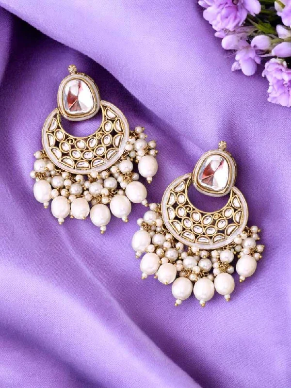 women statement earrings -Ivory Aabriti Chandbalis