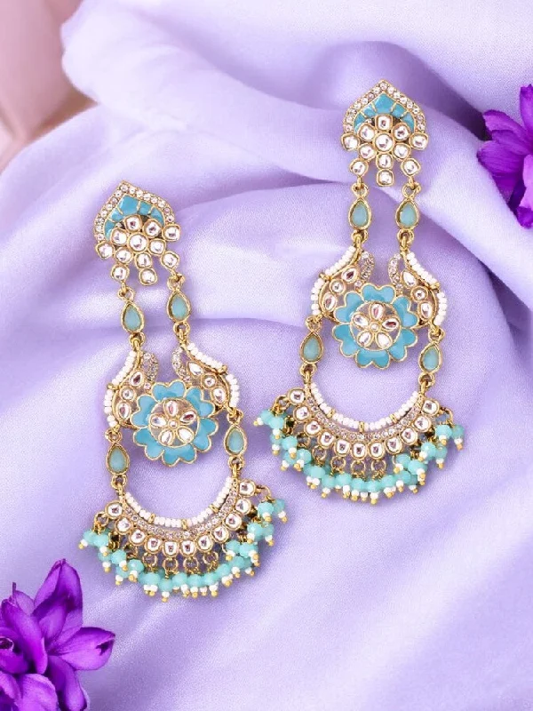 women fashionable earrings -Turquoise Dia Chandbalis