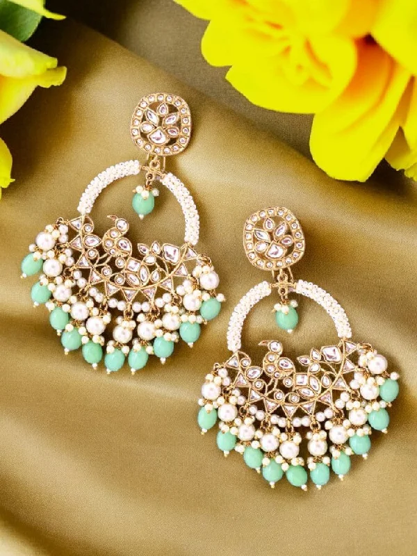 women simple earrings -Mint Nishi chandbalis