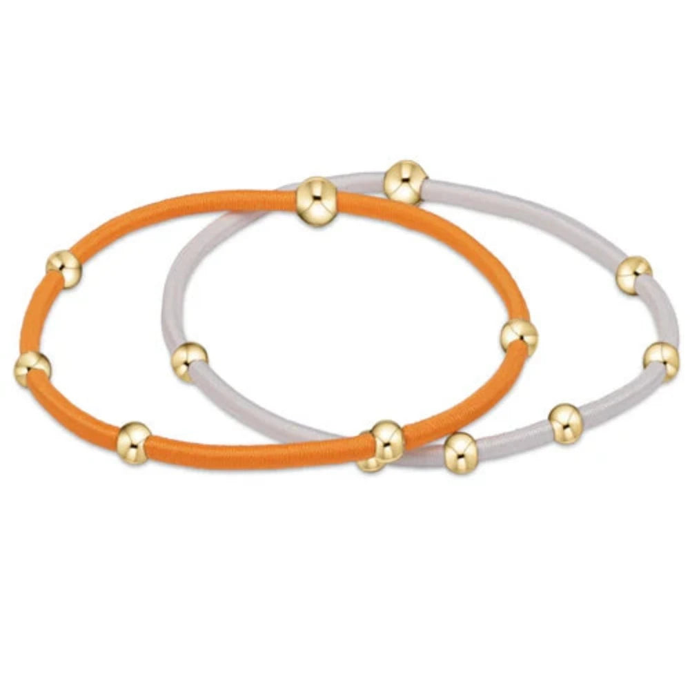 women infinity bangles -enewton "e"ssentials Gameday Orange-White Hair Bracelets - Set of 2