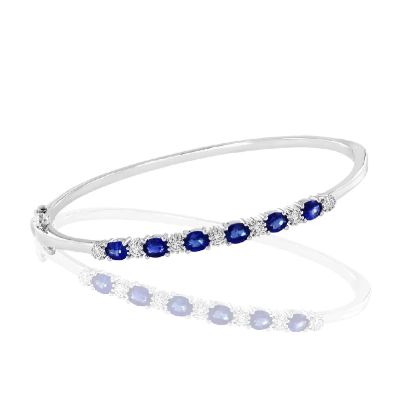 women luxury bangles -14k Sapphire and Diamond Bangle Bracelet