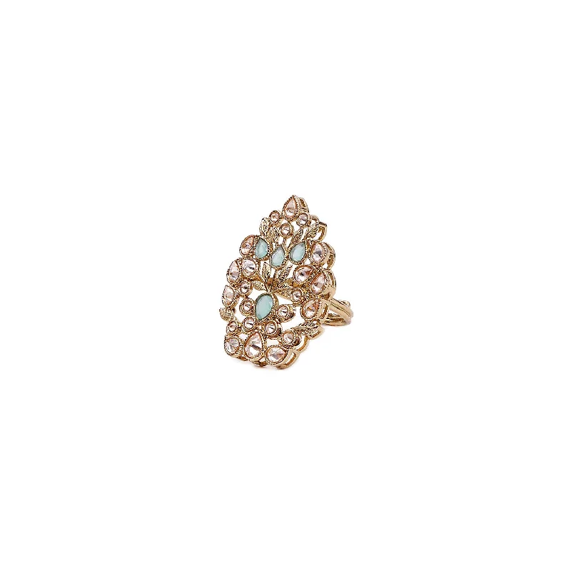 women stylish rings -Ameya Ring in Aqua Blue