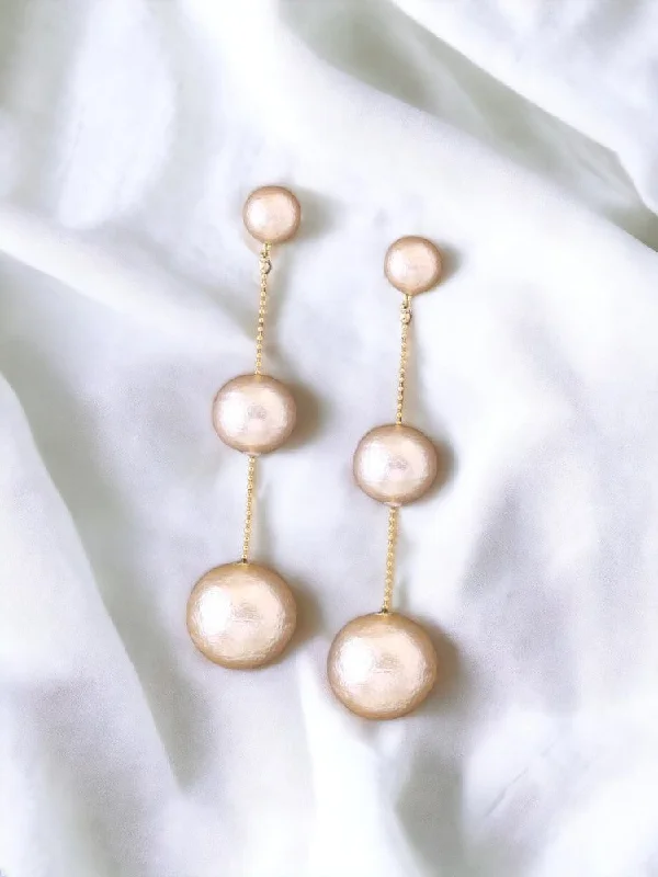 women sparkling earrings -Ivory Balloon Danglers