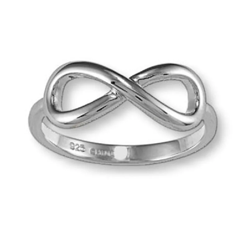 women gold wedding rings -Infinity Ring Rhodium on Sterling Silver - Nontarnish