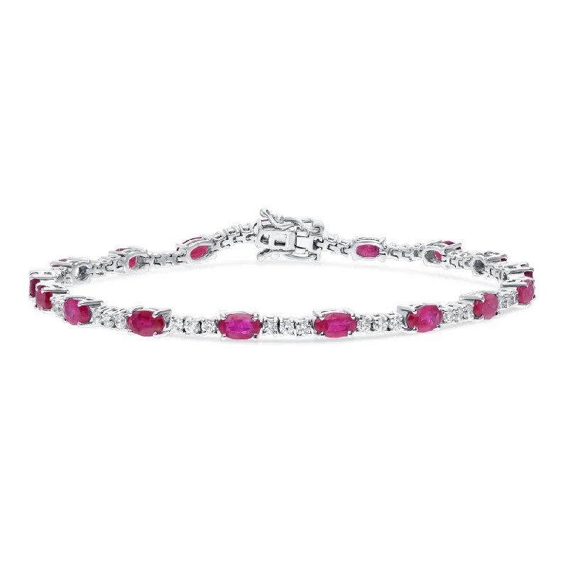 women gold bracelets -14k Gold Ruby and Diamond Bracelet