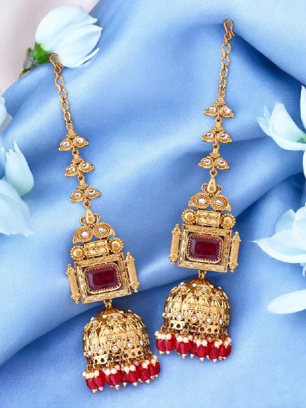 women fashionable earrings -Rani Prithvika Sahara Jhumkis