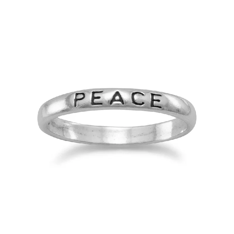 women sparkling rings -Peace Band Ring Sterling Silver