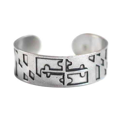 women trendy bracelets -Salisbury Pewter Maryland Flag Bracelet