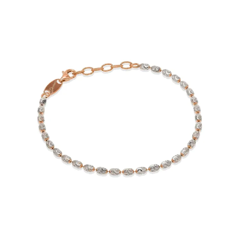 women elegant bracelets -Desmos Two-Tone "Rice" Diamond-Cut Bracelet