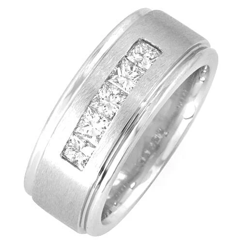 women engagement rings -1.25 Ct. Men's Princess Cut Diamond Ring G Color VS1 Clarity 10mm Width