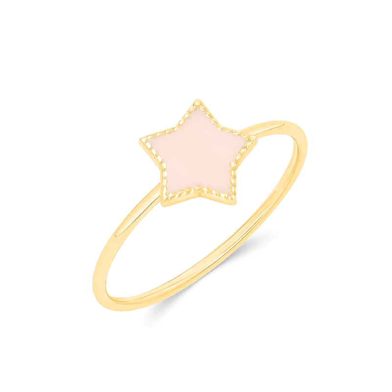 women heart-shaped engagement rings -Enamel Star Ring