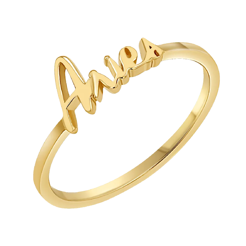 women delicate engagement rings -Zodiac Script Ring