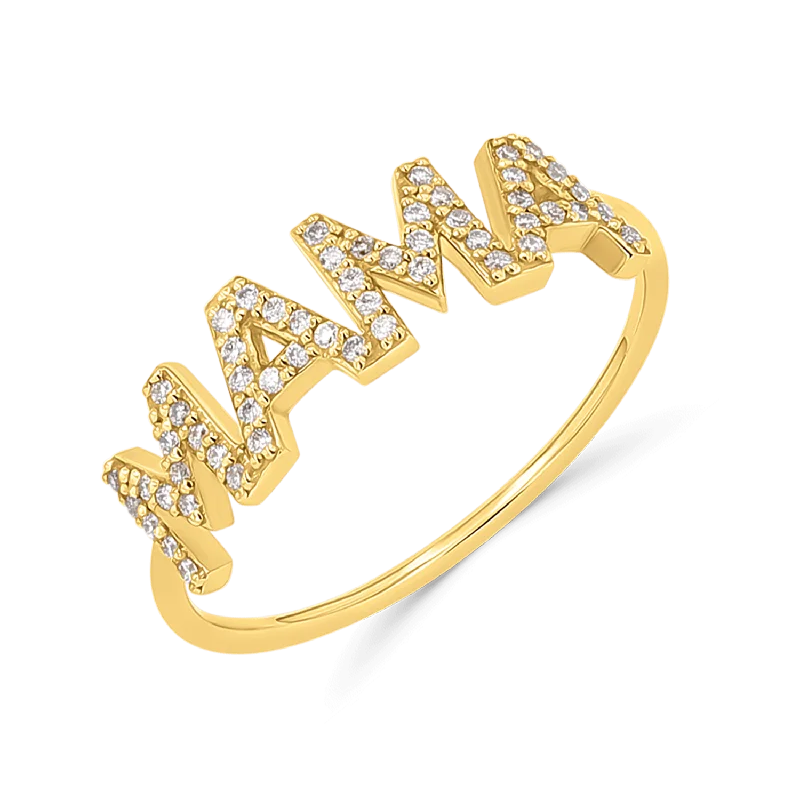 women bold rings -Diamond MAMA Ring