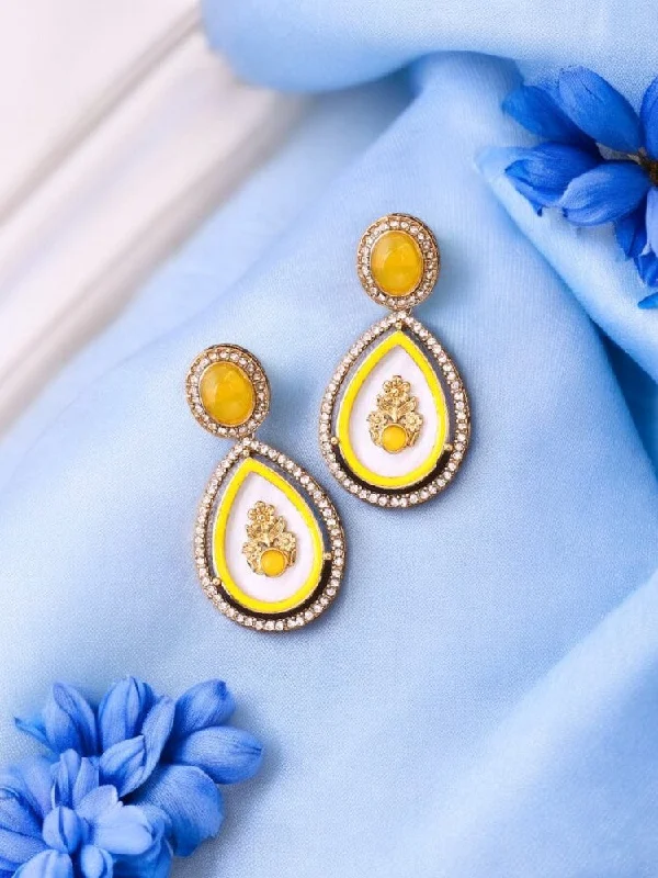 women sparkling earrings -Lemon Pritika Danglers