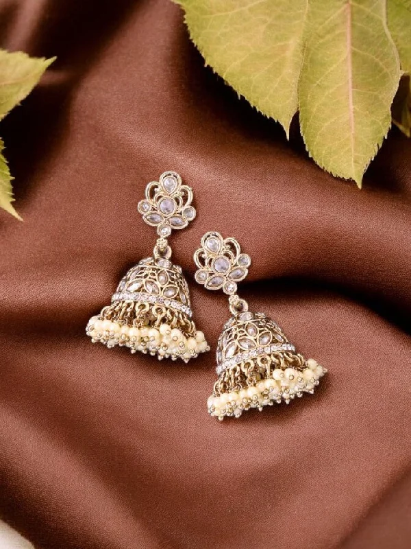 women charm earrings -Ivory Aranyika Jhumkis