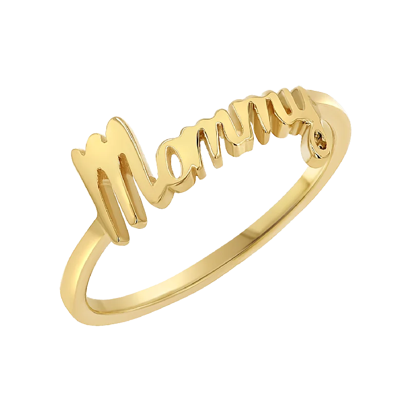 women delicate rings -Script Mommy Ring