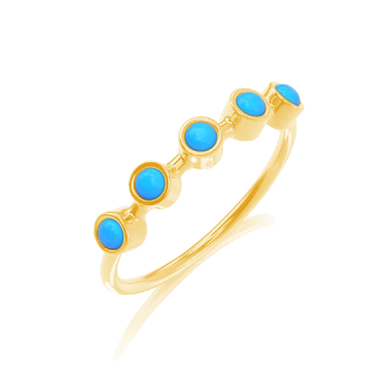 women infinity rings -Turquoise 5 Stone Ring