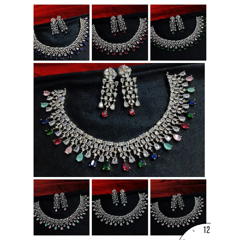 women gemstone necklaces -Manisha Jewellery AD Stone Necklace Set