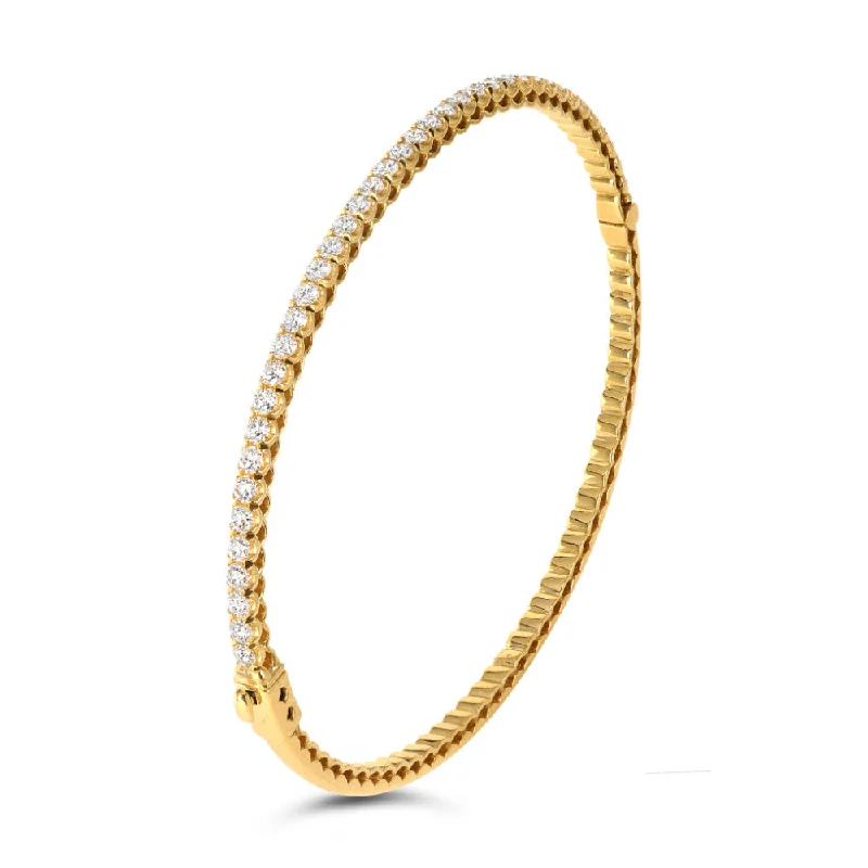 women gemstone bangles -Jack Kelege 18k Diamond Bangle Bracelet