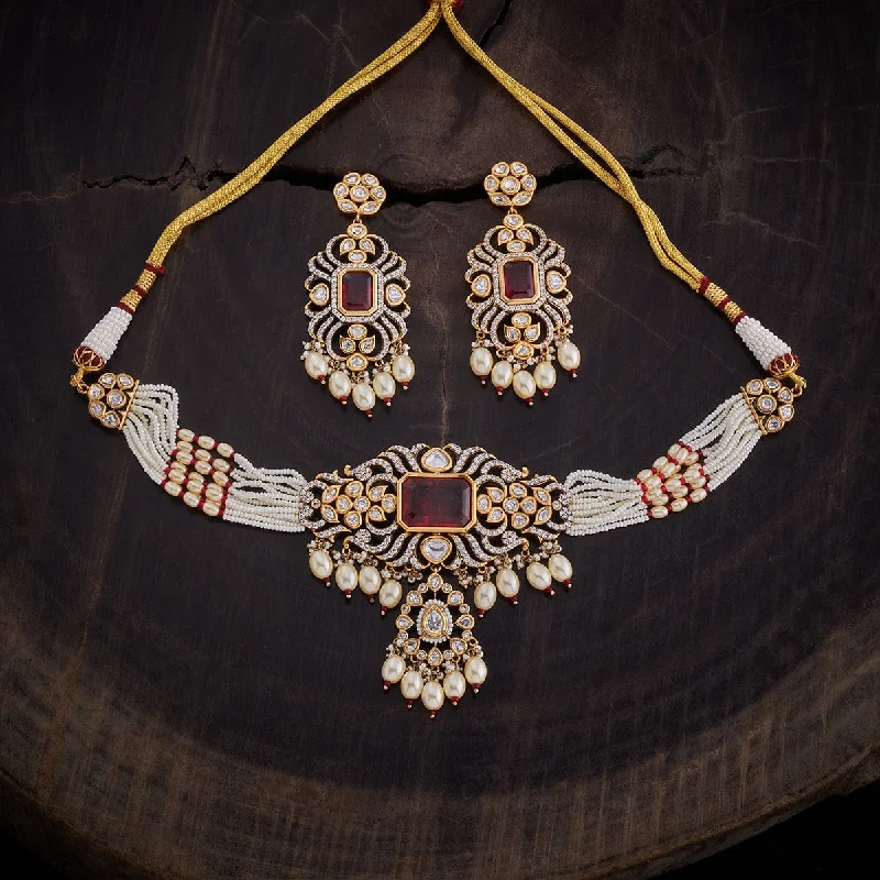 women diamond pendant necklaces -Kundan Necklace 164035