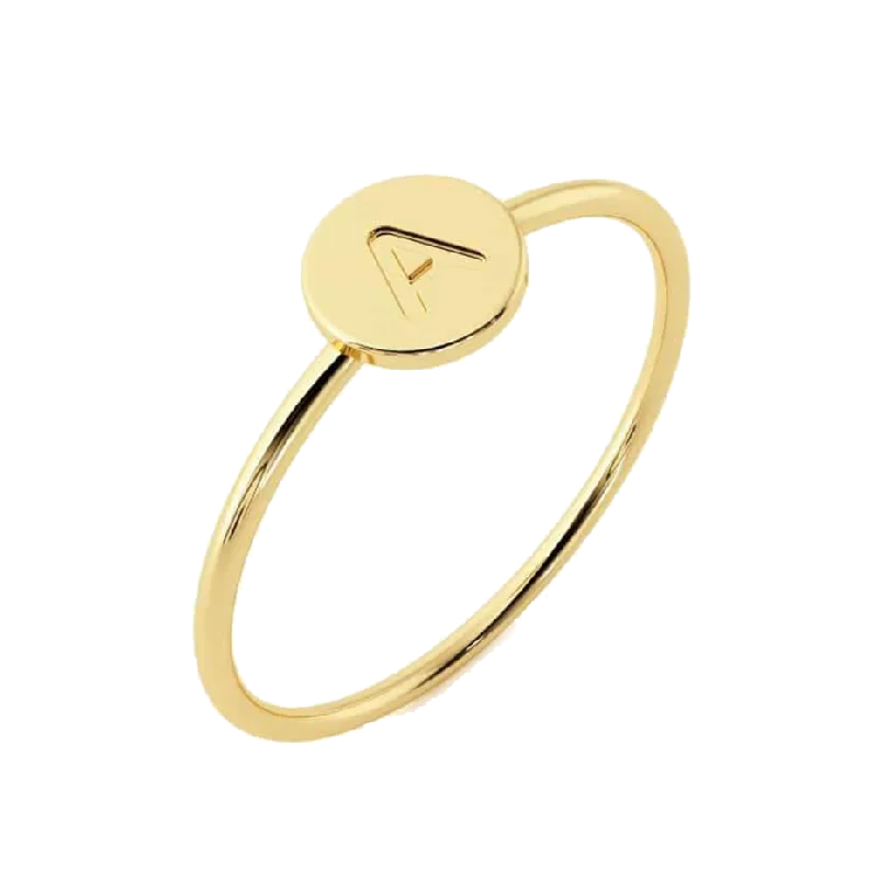 women antique rings -Stacking Initial Ring